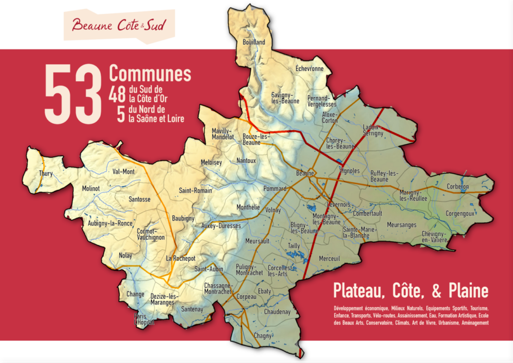 Carte Agglo Beaune Côte et Sud